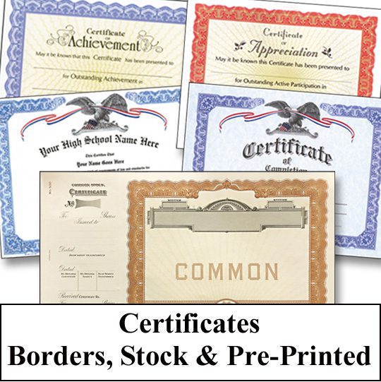 A Collection of Different Certificates